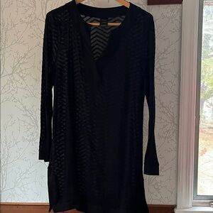 Catalina Black Long Sleeve V-Neck Tunic
